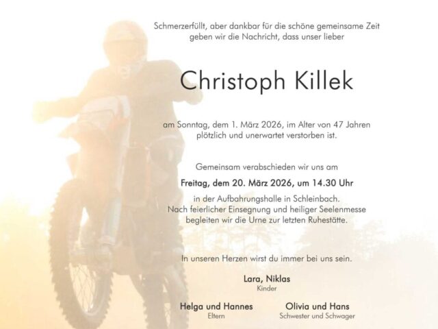 Nachruf – Christoph Killek